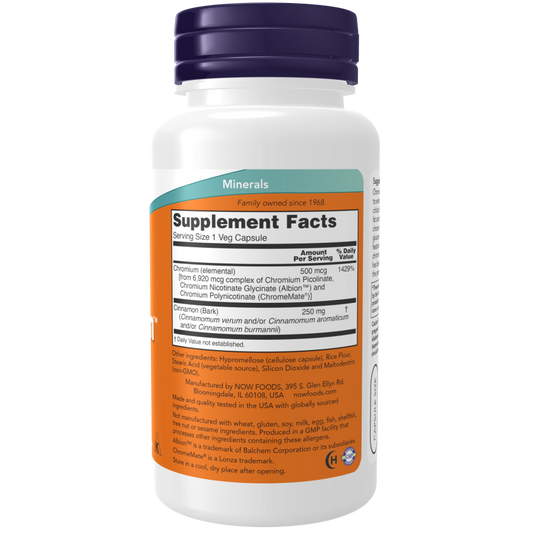Tri-Chromium™ 500 mcg with Cinnamon Veg Capsules-Minerals-AlchePharma