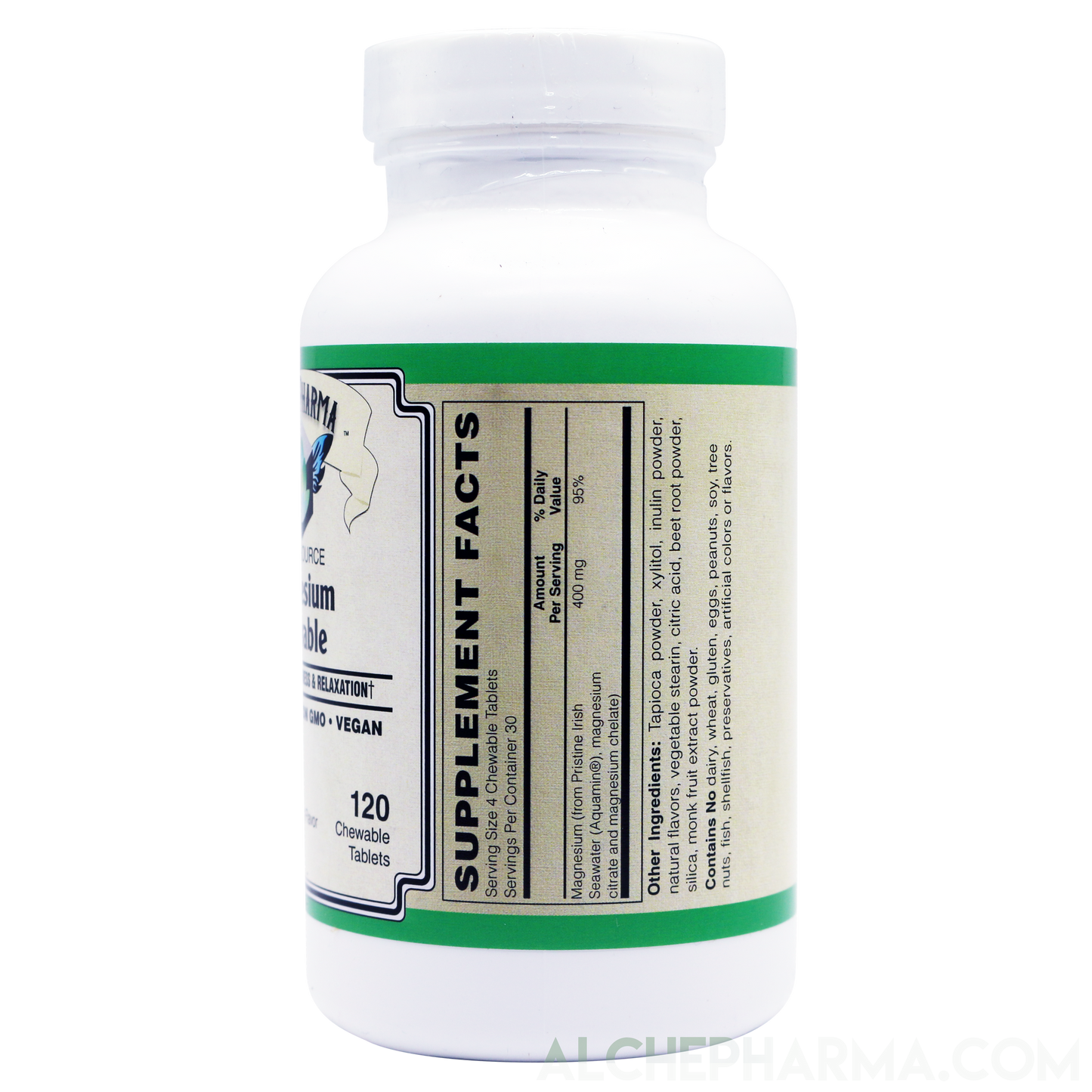 Triple Source Chewable Magnesium Aquamin® Citrate and Chelate Vegan, great tasting Berry Lemonade-Vitamins & Supplements-AlchePharma