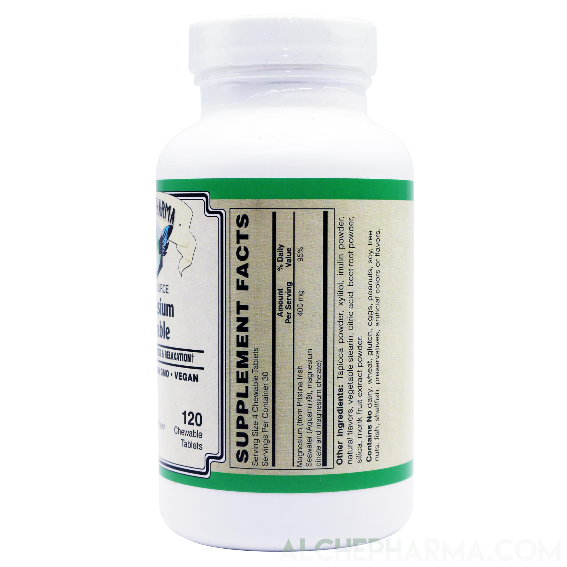 Triple Source Chewable Magnesium Aquamin® Citrate and Chelate Vegan, great tasting Berry Lemonade-Vitamins & Supplements-AlchePharma