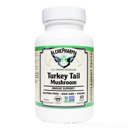 Turkey Tail Mushroom ( Organic Trametes Versicolor ) 40% polysaccharides Vegan-Mushrooms-AlchePharma