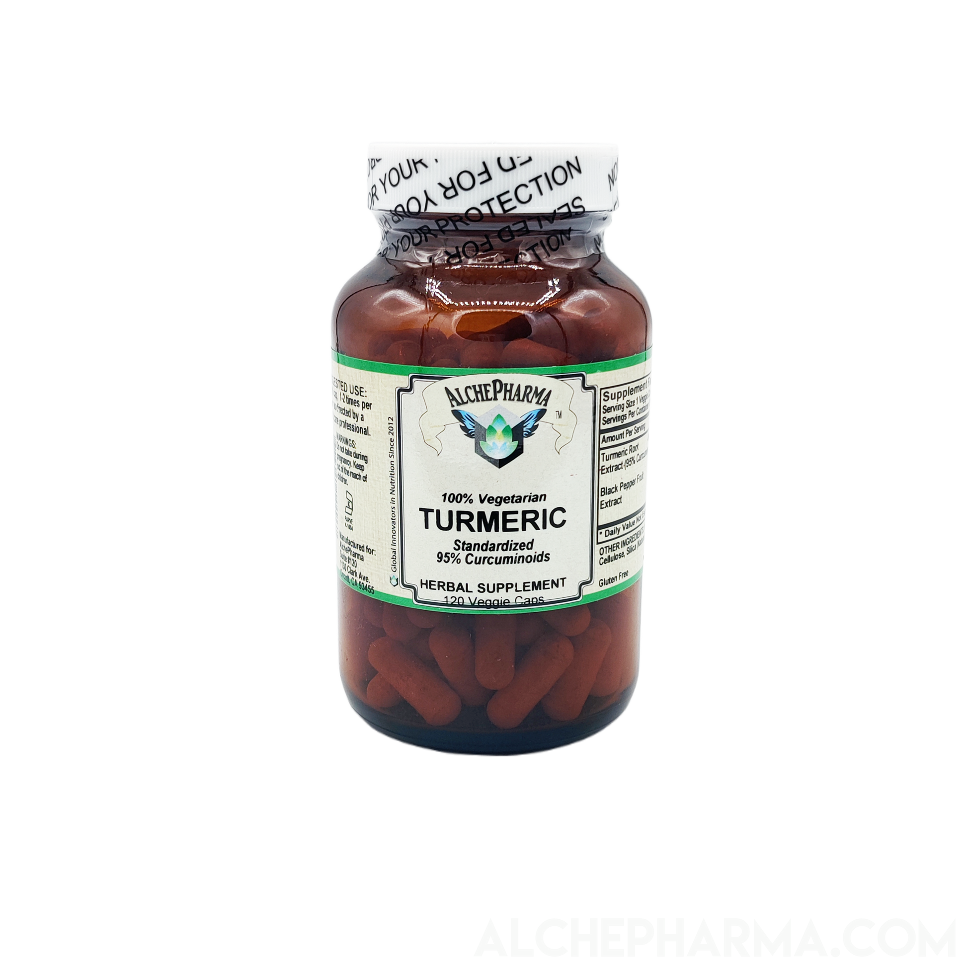 Turmeric (95% Curcuminoids - 450 mg - Gluten Free)-AlchePharma