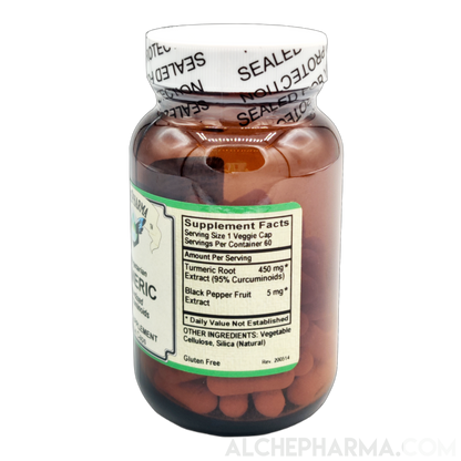 Turmeric (95% Curcuminoids - 450 mg - Gluten Free)-AlchePharma