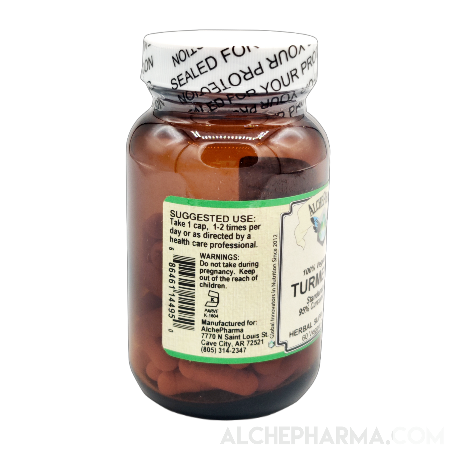 Turmeric (95% Curcuminoids - 450 mg - Gluten Free)-AlchePharma