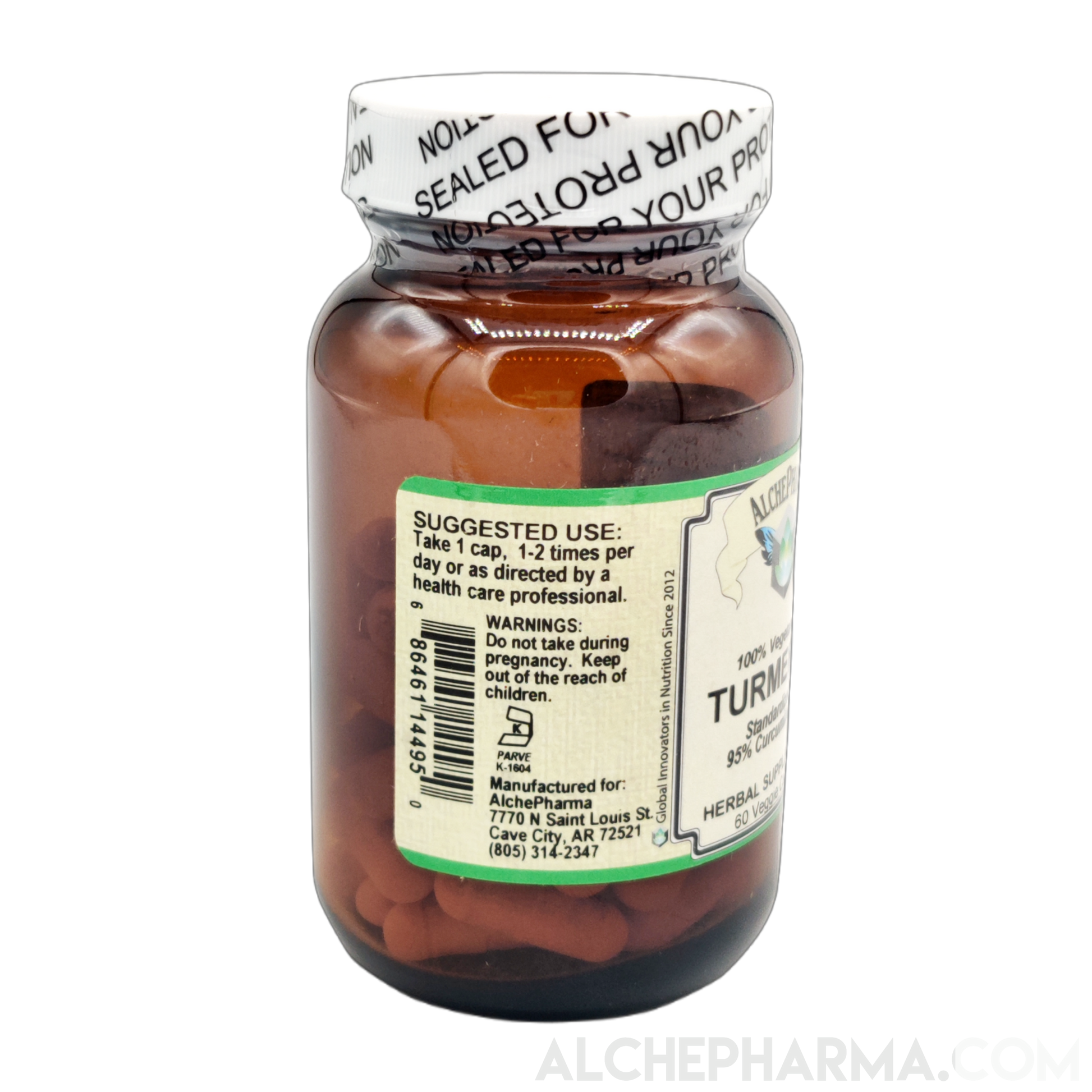 Turmeric (95% Curcuminoids - 450 mg - Gluten Free)-AlchePharma