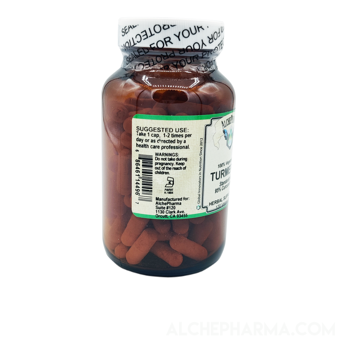 Turmeric (95% Curcuminoids - 450 mg - Gluten Free)-AlchePharma