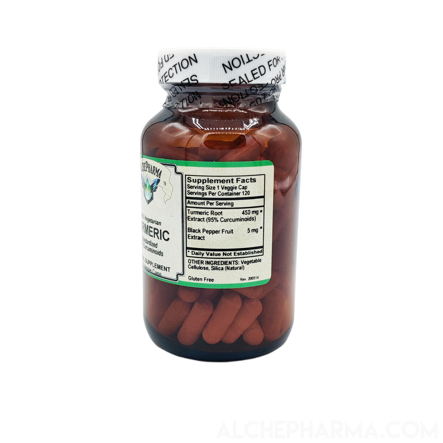 Turmeric (95% Curcuminoids - 450 mg - Gluten Free)-AlchePharma
