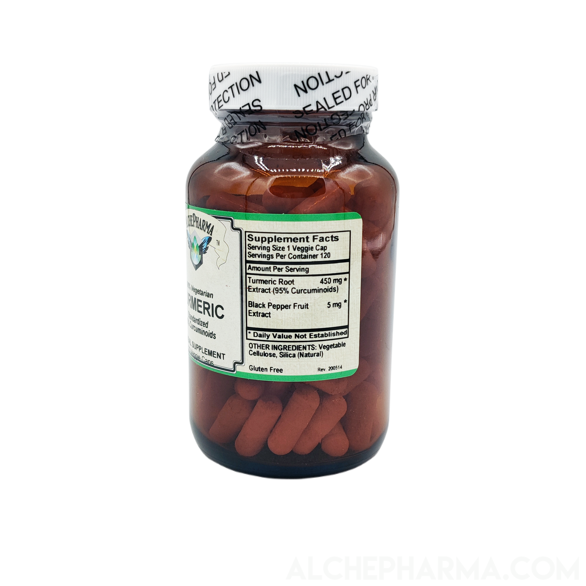 Turmeric (95% Curcuminoids - 450 mg - Gluten Free)-AlchePharma