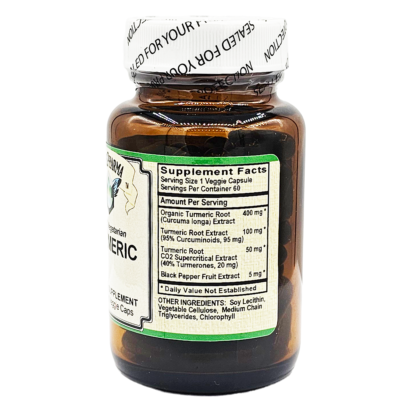Turmeric Liquid Veggie Capsules (Full Spectrum with Black Pepper - 100% Vegetarian)-Herbs-AlchePharma