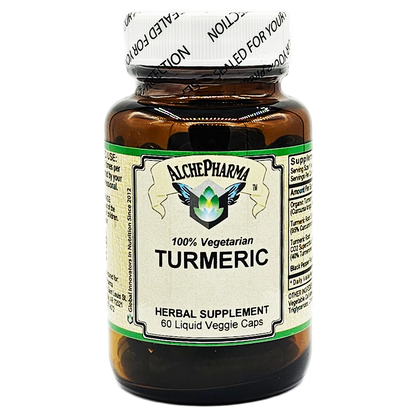 Turmeric Liquid Veggie Capsules (Full Spectrum with Black Pepper - 100% Vegetarian)-Herbs-AlchePharma