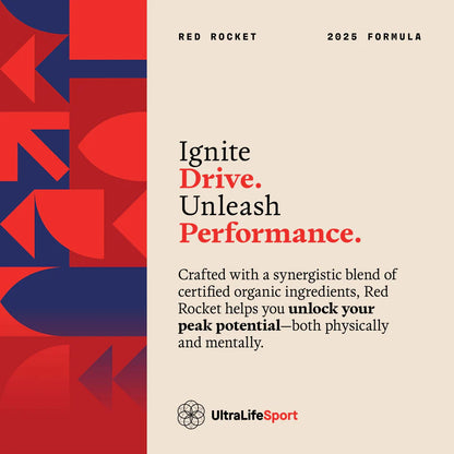 Red Rocket - Testosterone & Longevity Support - 40 Veggie Capsules