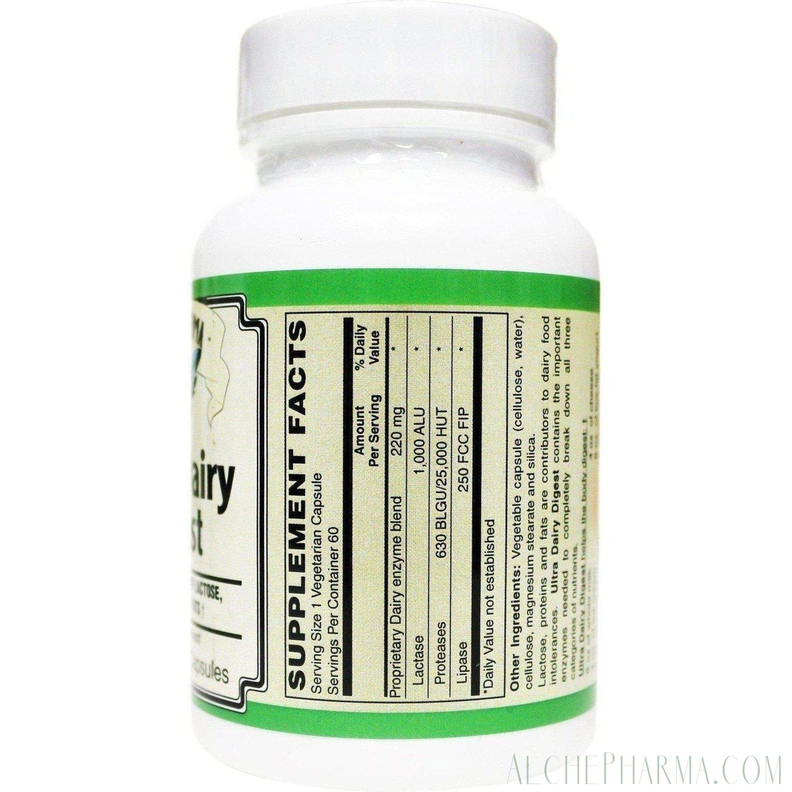 Ultra Dairy Digest ( 60 Vegetarian Capsules )-Digestion-AlchePharma-AlchePharma