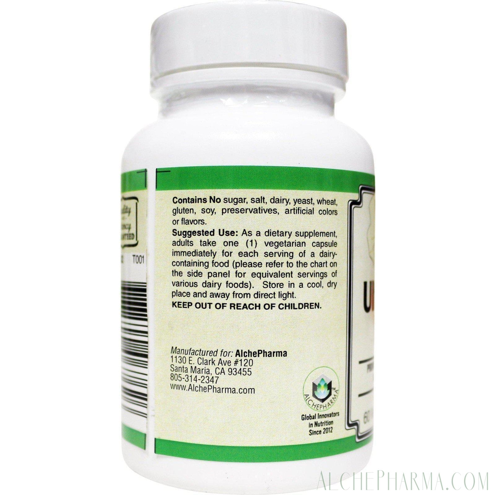 Ultra Dairy Digest ( 60 Vegetarian Capsules )-Digestion-AlchePharma-AlchePharma