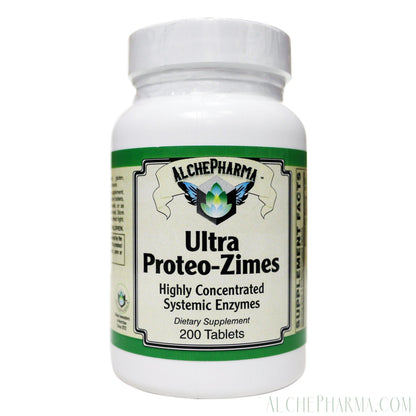 Ultra Proteo-Zimes™ - (USP) Highest commercial concentrations available of: Chymotrypsin, Trypsin, Pancreatin, Papain and Bromelain-enzymes-AlchePharma