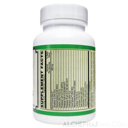 Ultra Veggie Enzymes w/ protease enzymes active at pH levels of 6.0, 4.5 and 3.0 ( patented nzimes™ )-enzymes-AlchePharma