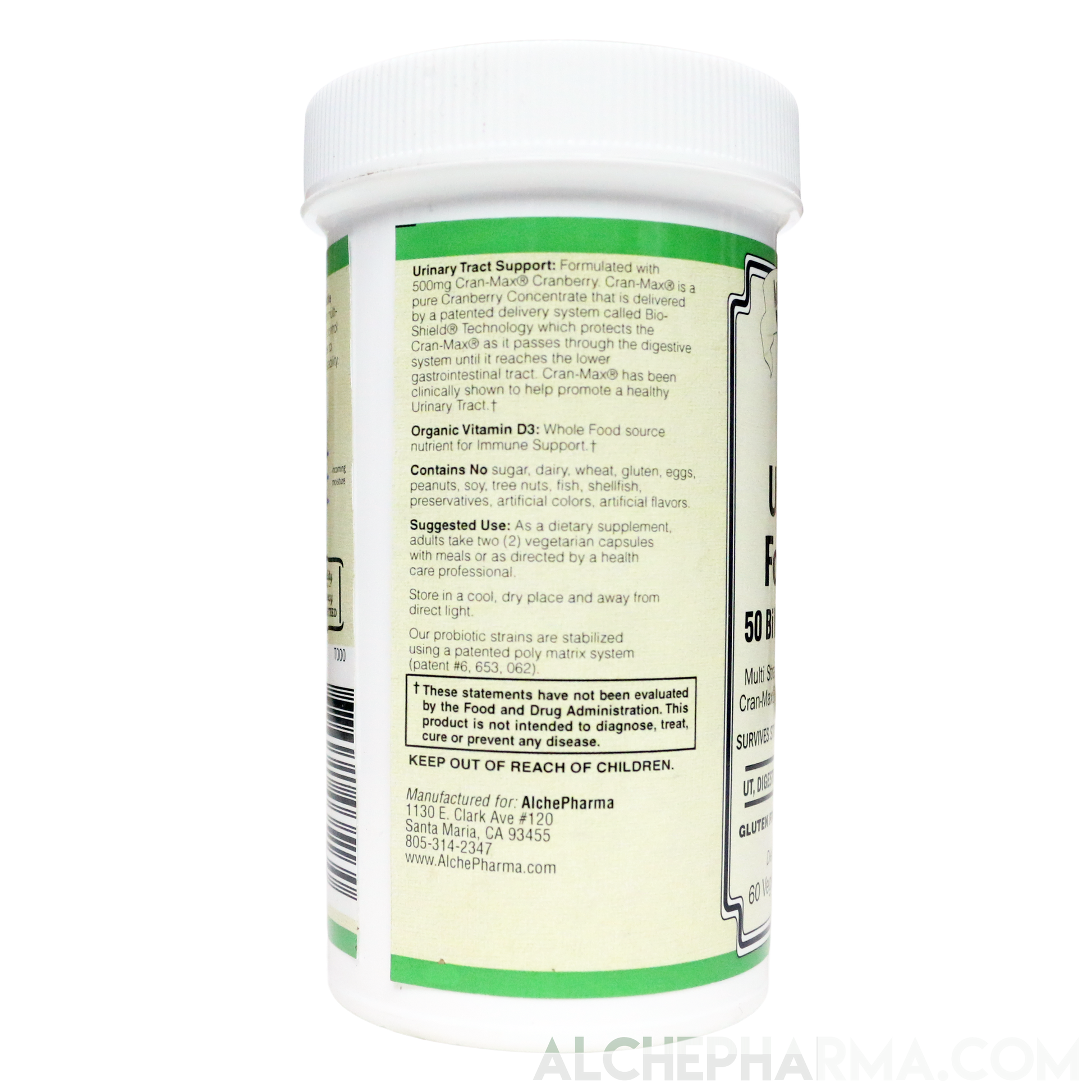 Urinary Formula - 50 Billion Probiotic Multi Strain w/Pre-Biotic and Cran-Max®️-Probiotics-AlchePharma
