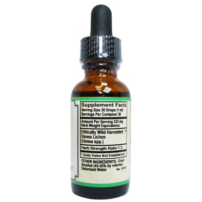 Usnea extract: 1:3 herb ratio, wild-harvested. Tincture-AlchePharma