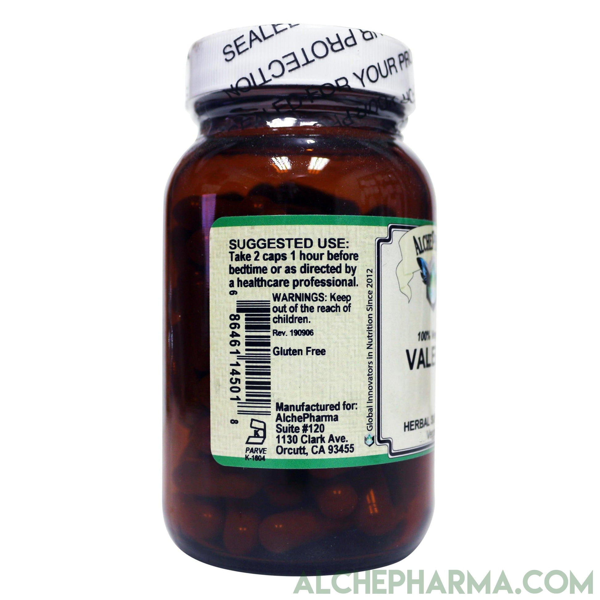 Valerian Root 500mg Capsules- Organic Valeriana officinalis-AlchePharma