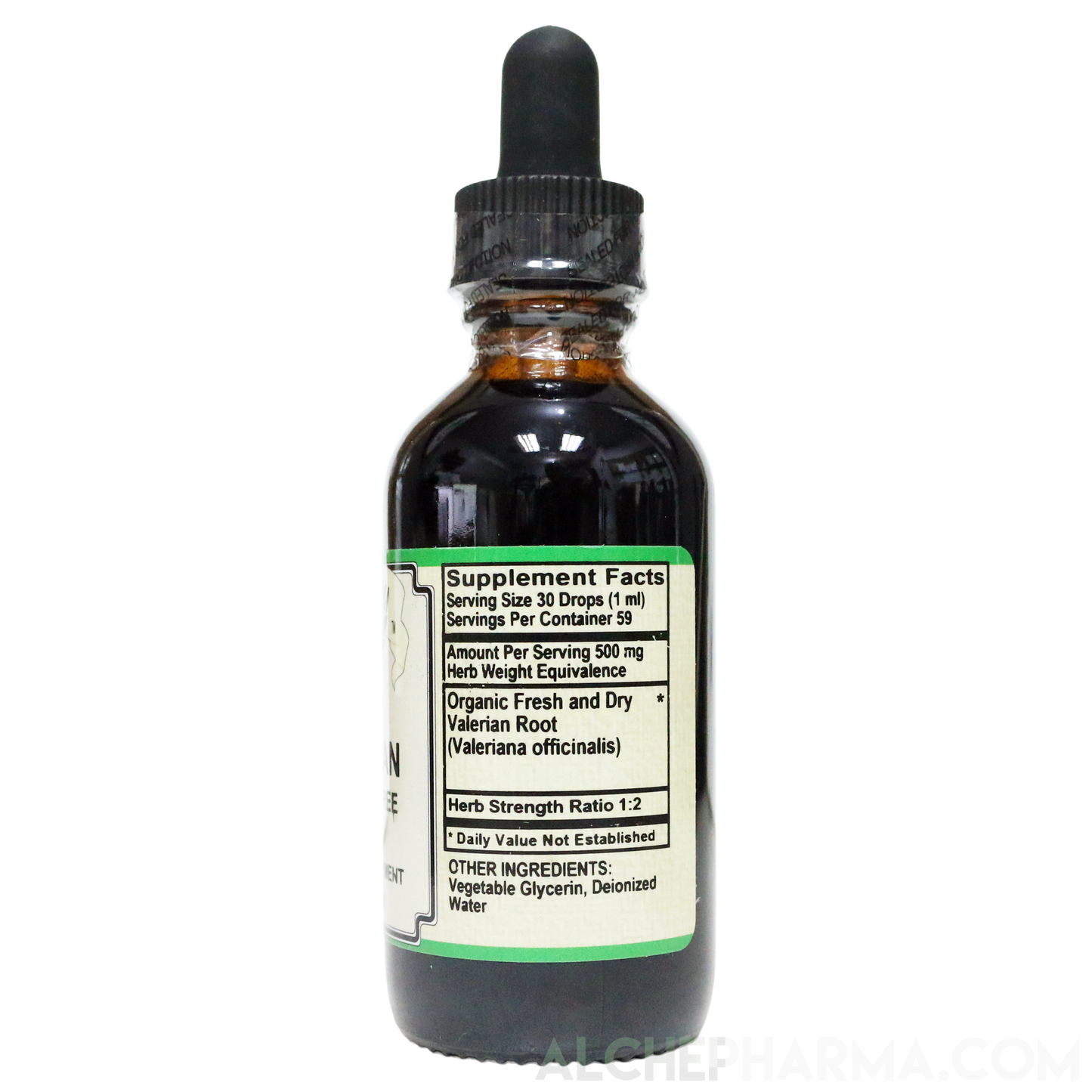 Valerian Root Tincture ( Organic Fresh and Dry, Alcohol Free) Valeriana officinalis-Herbs-AlchePharma
