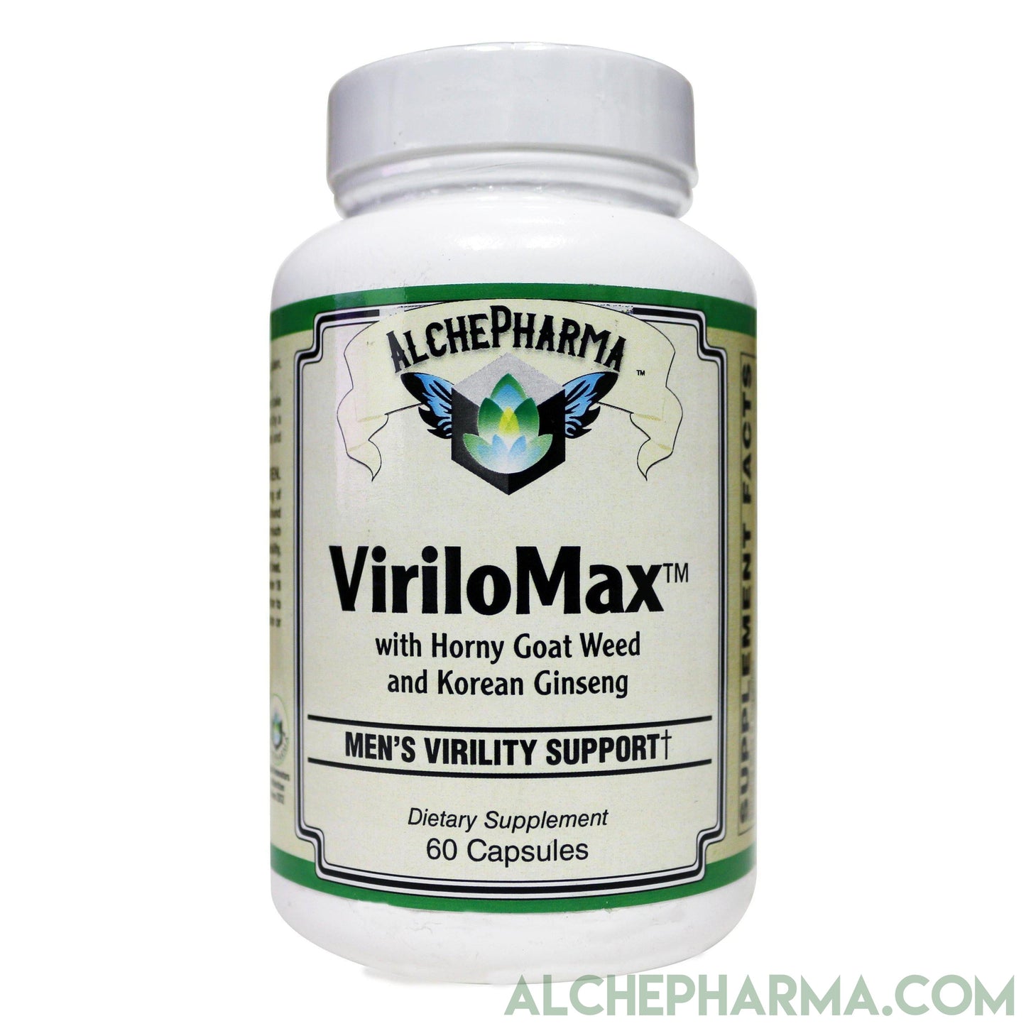 ViriloMax™-Men's Virility Support, with Horny Goat Weed (10% icariins ) and Korean Ginseng-Male Libido-AlchePharma