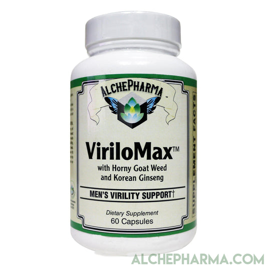 ViriloMax™-Men's Virility Support, with Horny Goat Weed (10% icariins ) and Korean Ginseng-Male Libido-AlchePharma