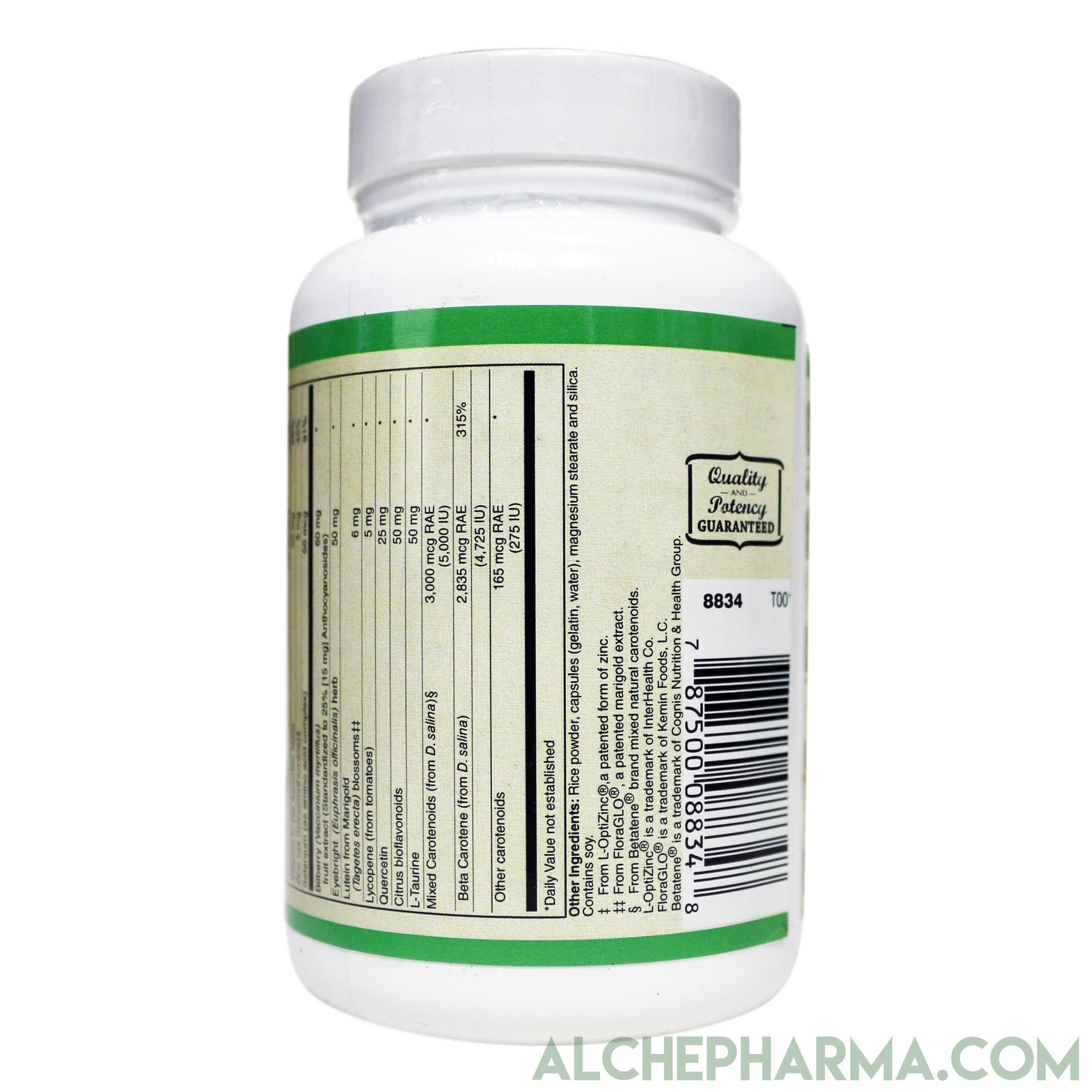 Vision Support- w/ Patented FloraGLO®, Betatene® & L-OptiZinc® ( Professional Formula )-Vision-AlchePharma