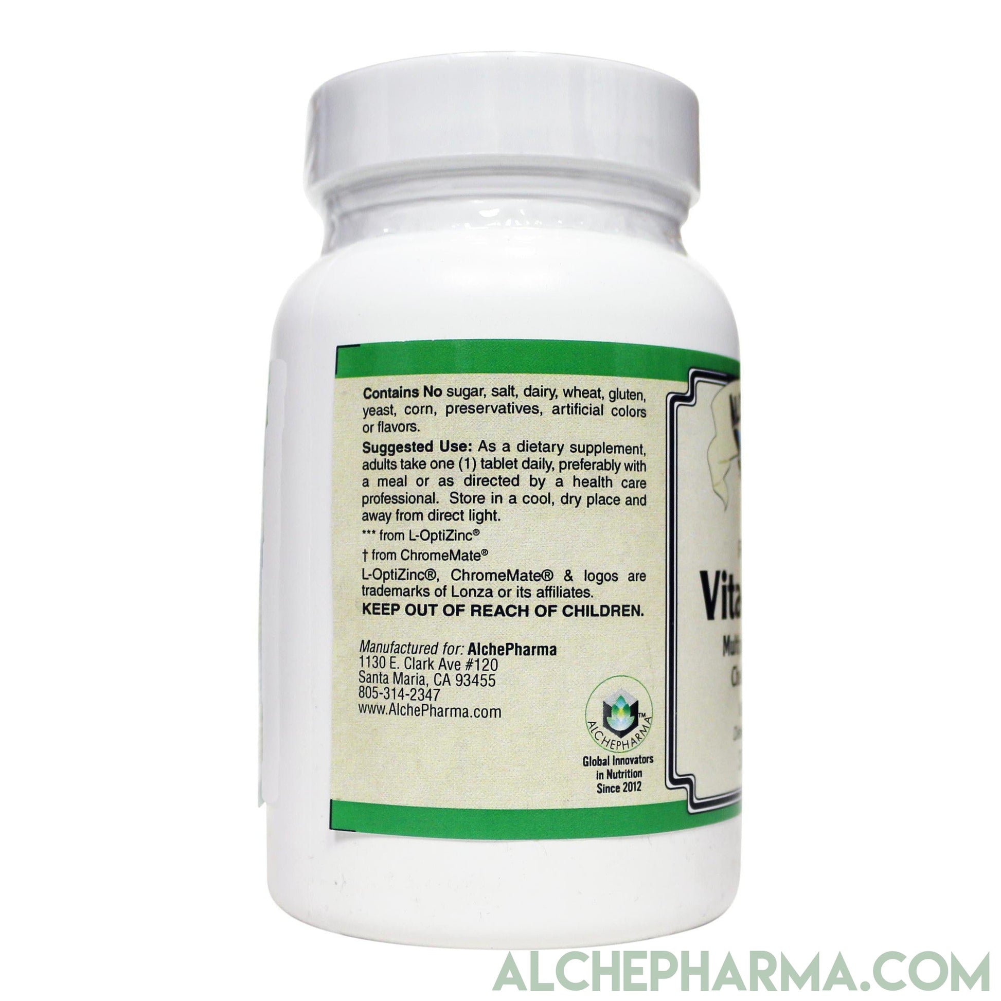 Vita-Min 75- One a Day, Comprehensive Multivitamin Mineral formula w/ Iodine and Betaine HCL - -Iron Free-Multi Vitamin-AlchePharma