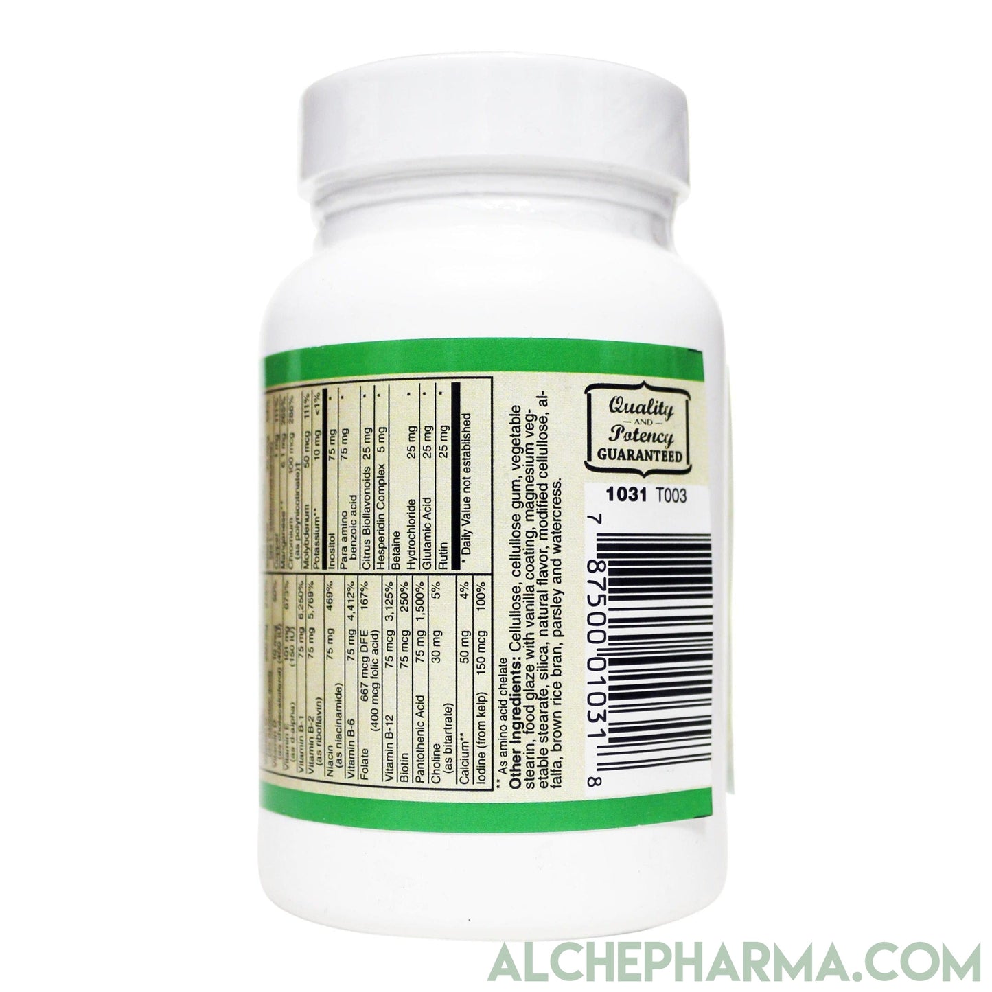 Vita-Min 75- One a Day, Comprehensive Multivitamin Mineral formula w/ Iodine and Betaine HCL - -Iron Free-Multi Vitamin-AlchePharma