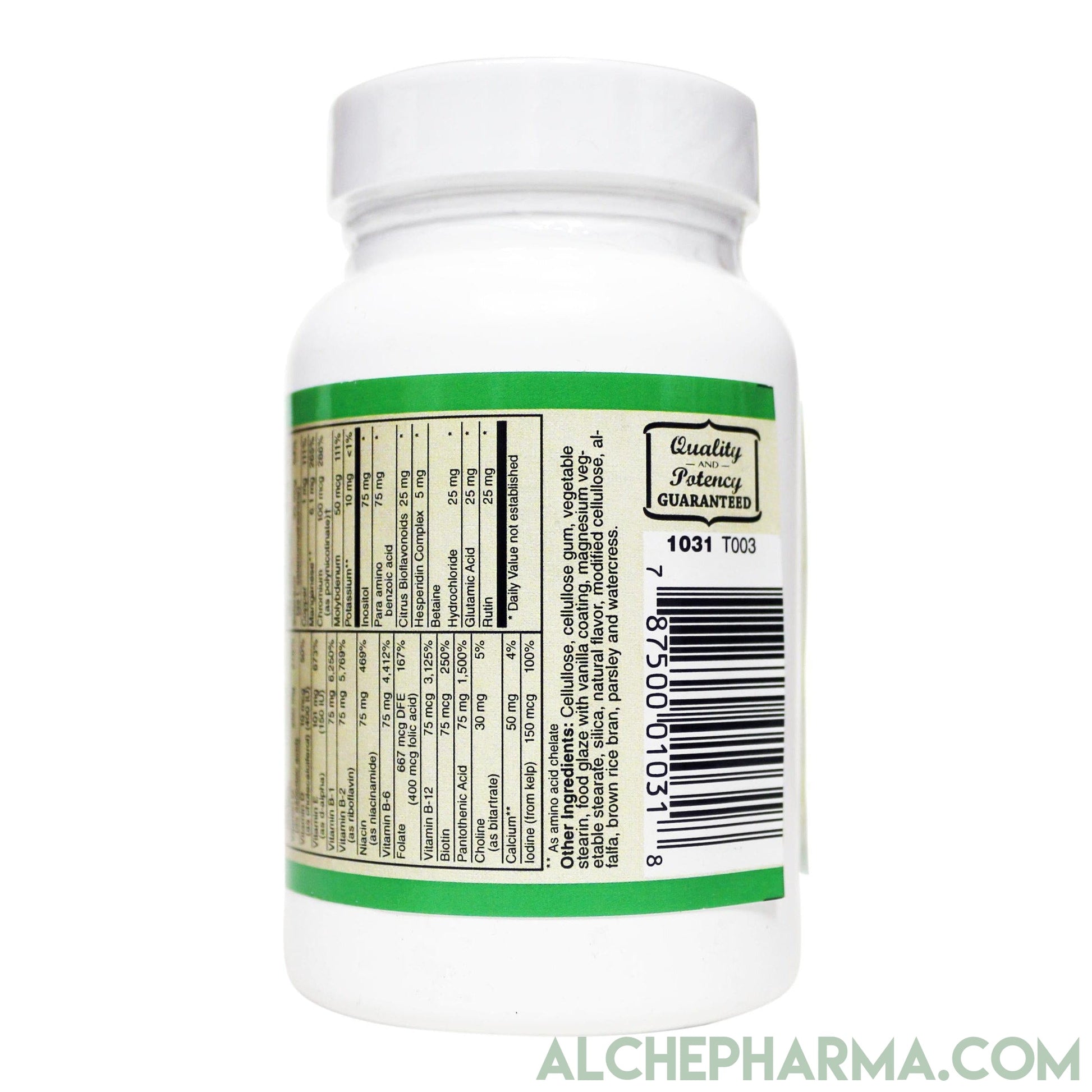 Vita-Min 75- One a Day, Comprehensive Multivitamin Mineral formula w/ Iodine and Betaine HCL - -Iron Free-Multi Vitamin-AlchePharma