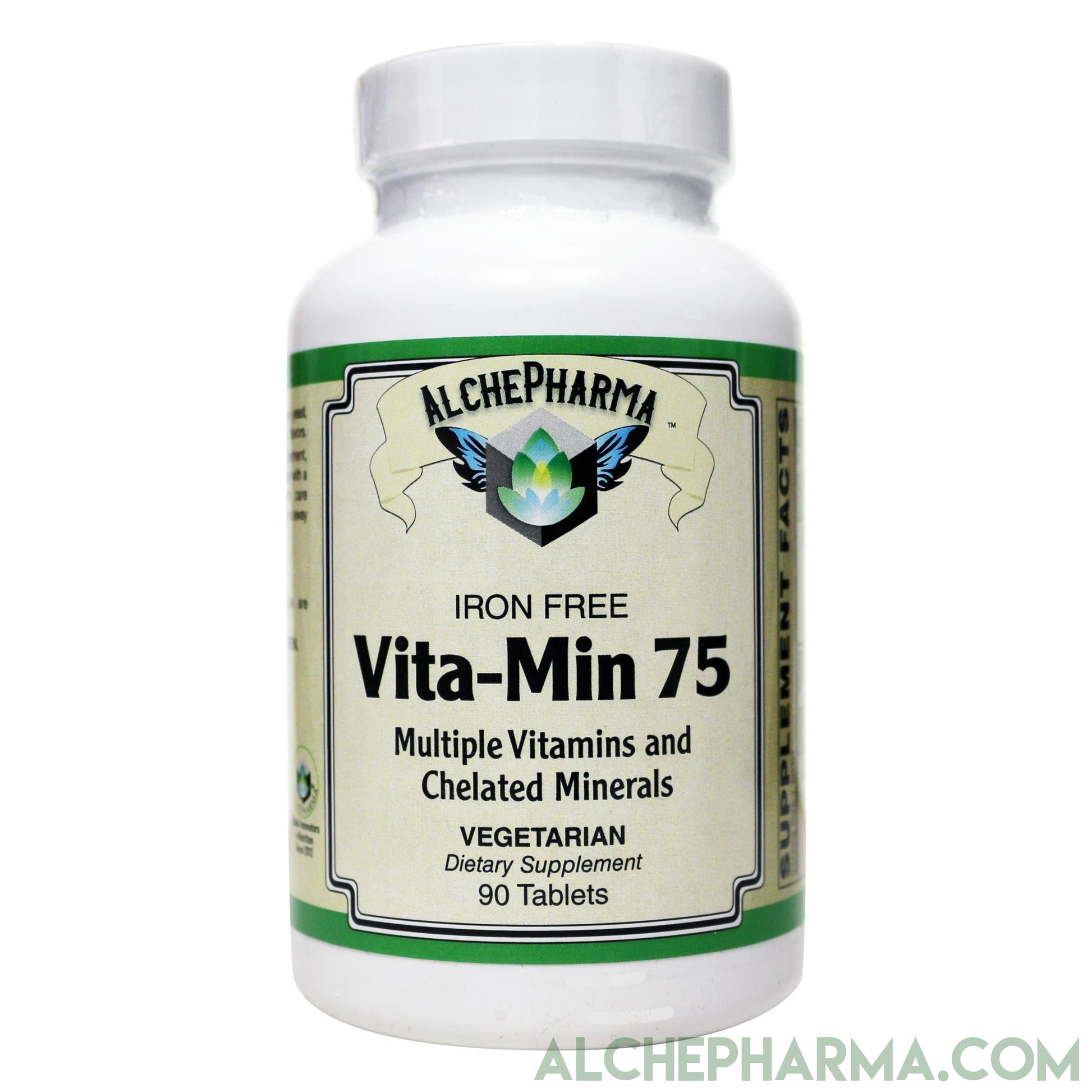 Vita-Min 75- One a Day, Comprehensive Multivitamin Mineral formula w/ Iodine and Betaine HCL - -Iron Free-Multi Vitamin-AlchePharma