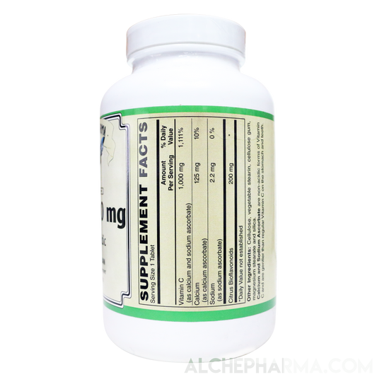 Vitamin C 1000mg buffered calcium and sodium ascorbates with bioflavonoids tablets-AlchePharma