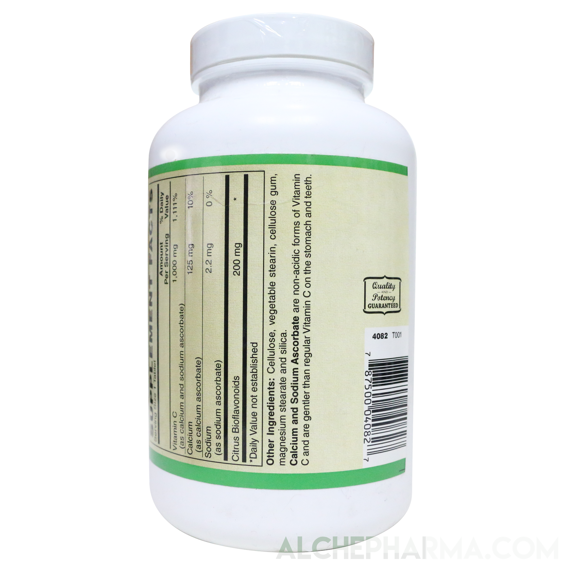 Vitamin C 1000mg buffered calcium and sodium ascorbates with bioflavonoids tablets-AlchePharma