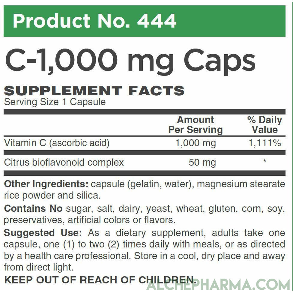 Vitamin-C 1,000mg w/ Citrus Bioflavonoids Complex Capsules-Vitamin-AlchePharma