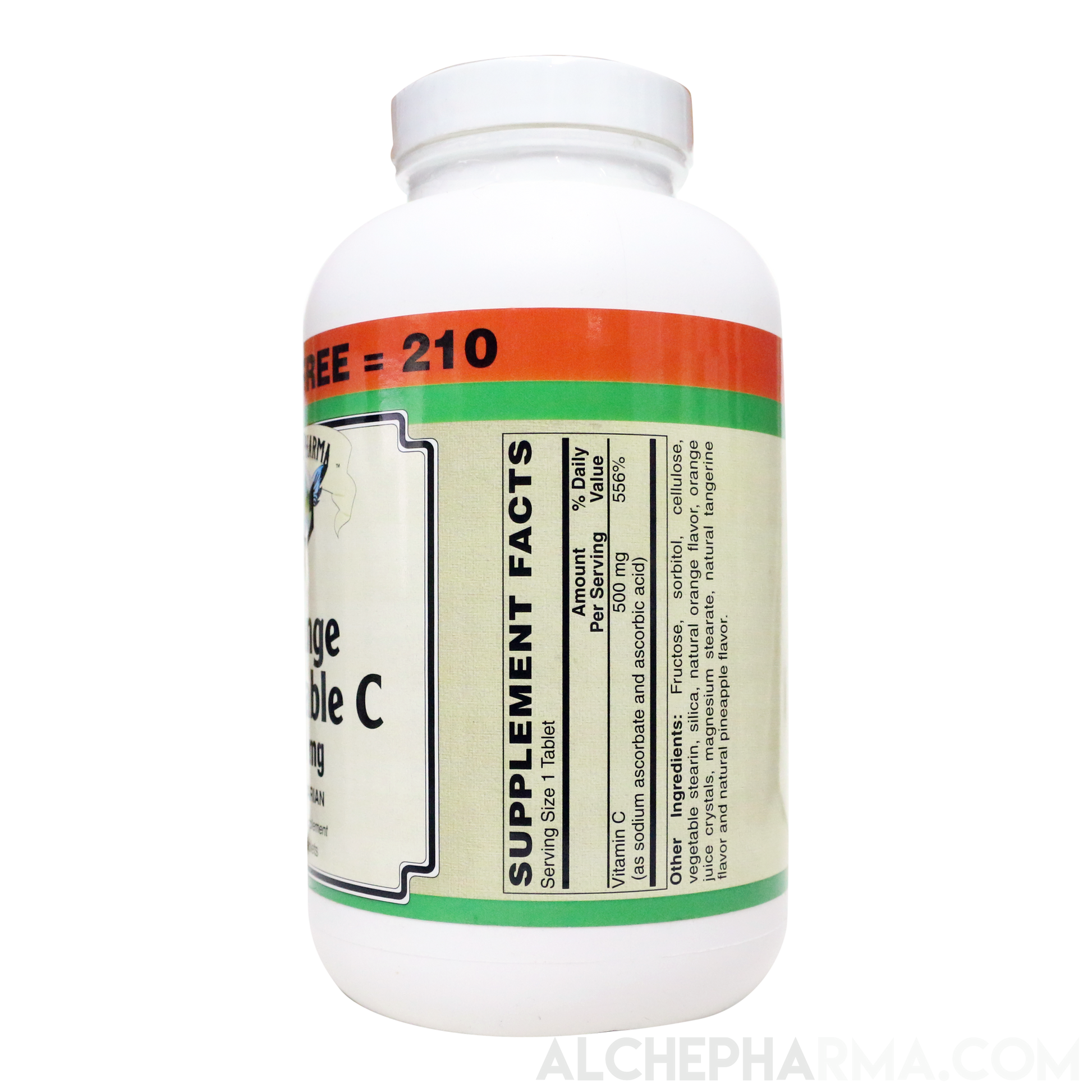 Vitamin C Chewable (Sodium Ascorbate / Ascorbic Acid Combo ) for a Non Acidic 500 mg high quality chewable tablet-Vitamin-AlchePharma