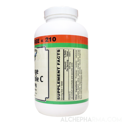 Vitamin C Chewable (Sodium Ascorbate / Ascorbic Acid Combo ) for a Non Acidic 500 mg high quality chewable tablet-Vitamin-AlchePharma