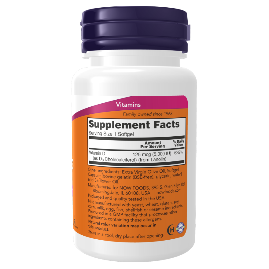VIT D-3 5000IU 120 SGELS-Vitamins-AlchePharma