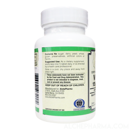 Vitamin D3 ( 5,000 IU - 125 mcg ) Whole Food Certified Organic, Chemically-identical to cholecalciferol of animal-origin - Vegan, Kosher, Halal-Vitamins & Supplements-AlchePharma