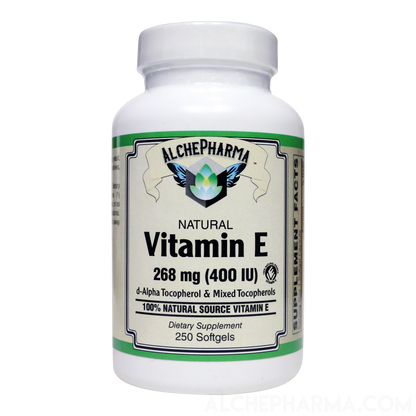 Vitamin E 268 mg (400 IU) 100% Natural Mixed Tocopherols D-Alpha form-AlchePharma