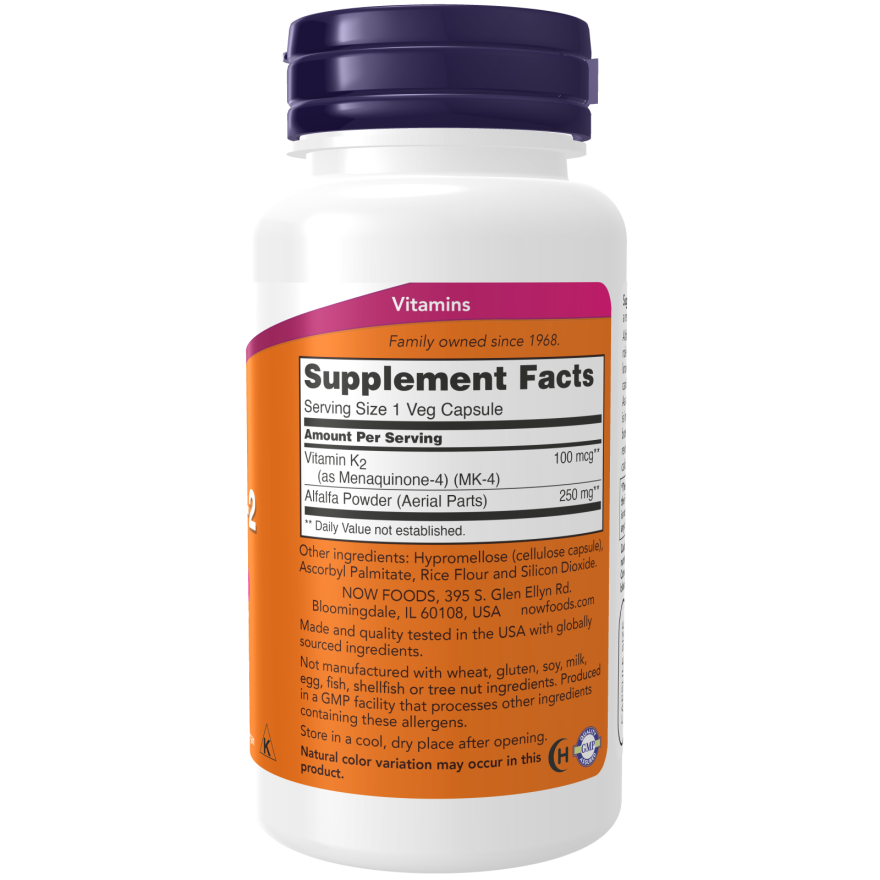 Vitamin K-2 100 mcg Veg Capsules-Vitamins-AlchePharma