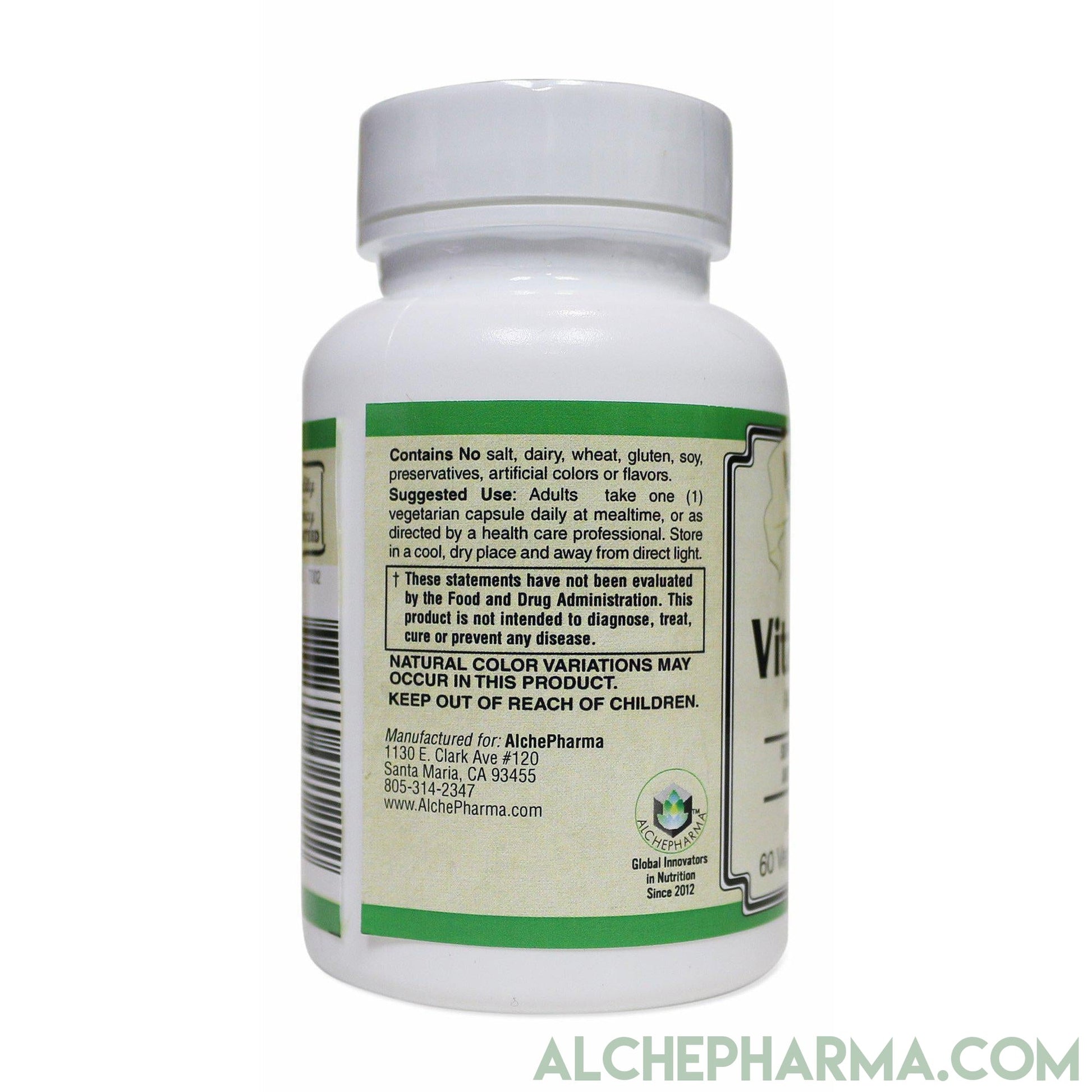 Vitamin K2- MenaquinGold™ (MK-7) Biologically Active, All Natural Source- 45mcg (60 Vcaps)-vitamins-AlchePharma
