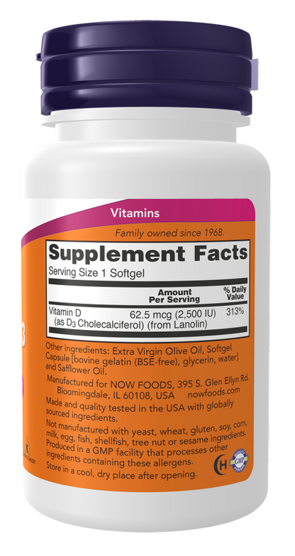 Vitamin D3 2500 IU Softgels