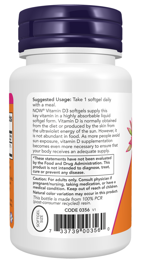Vitamin D3 2500 IU Softgels