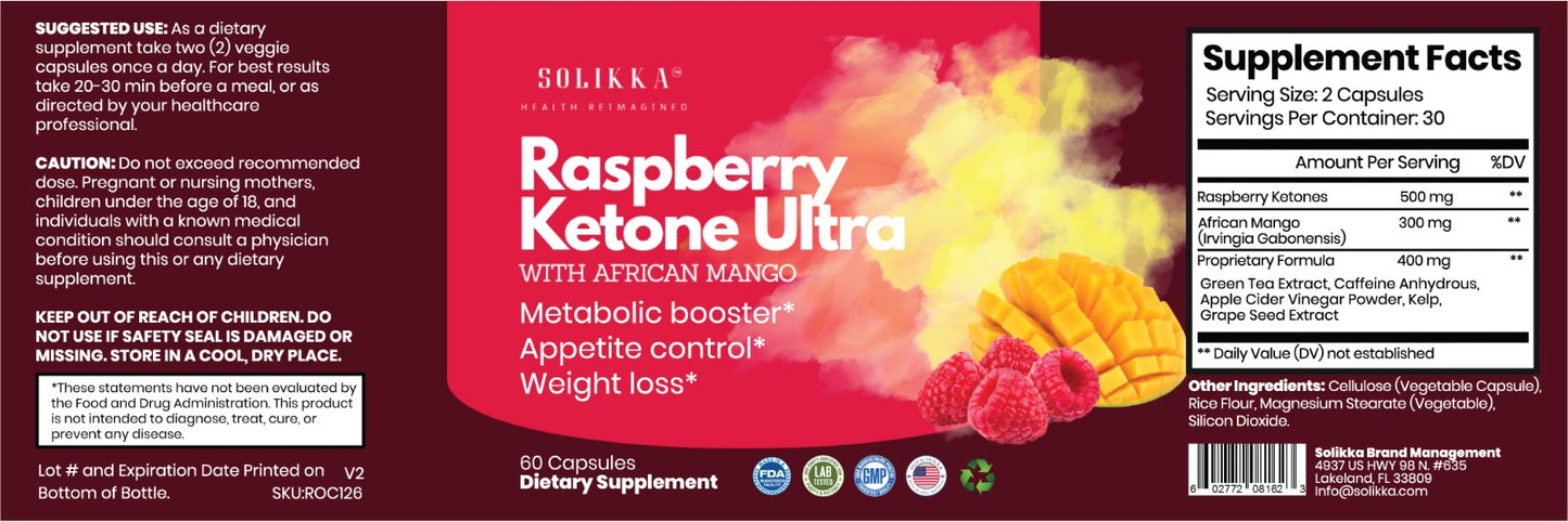 Solikka Raspberry Ketone Ultra Blend