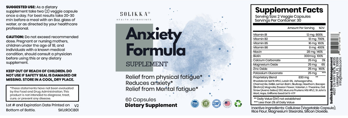 Solikka Anxiety Formula