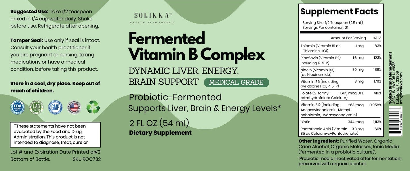 Medical Grade Fermented Vitamin B Complex 2 fl oz