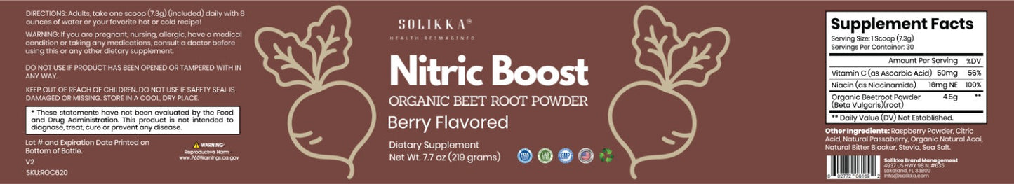 Nitric Oxide Boost w/Organic BeetRoot Powder