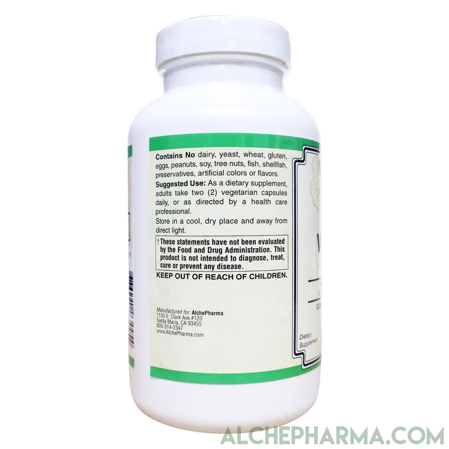 Whole Food Vitamin C ( Acerola Extract, Whole Food Blend ) 500mg = 2caps - Vegan-Anti-Oxidant-AlchePharma