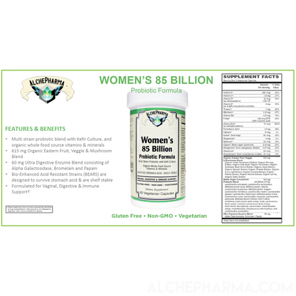 Women's 85 Billion Probiotic Formula- Multi-Strain Probiotic with Kefir Culture-Probiotic-AlchePharma