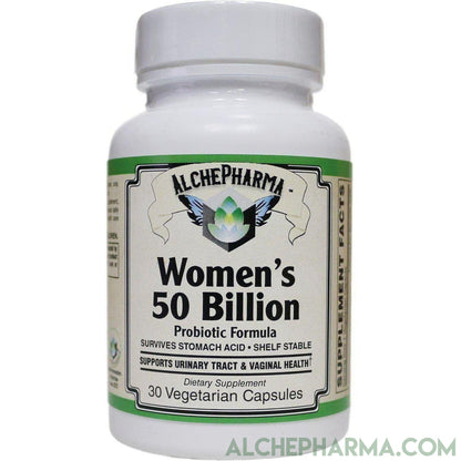Women’s Probiotic Formula 50 Billion proprietary Lactobacilli and Bifidobacterium blend-AlchePharma-30 Veg Caps-AlchePharma