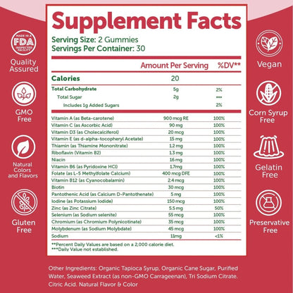 "Womens Multivitamin Gummies 60 Count