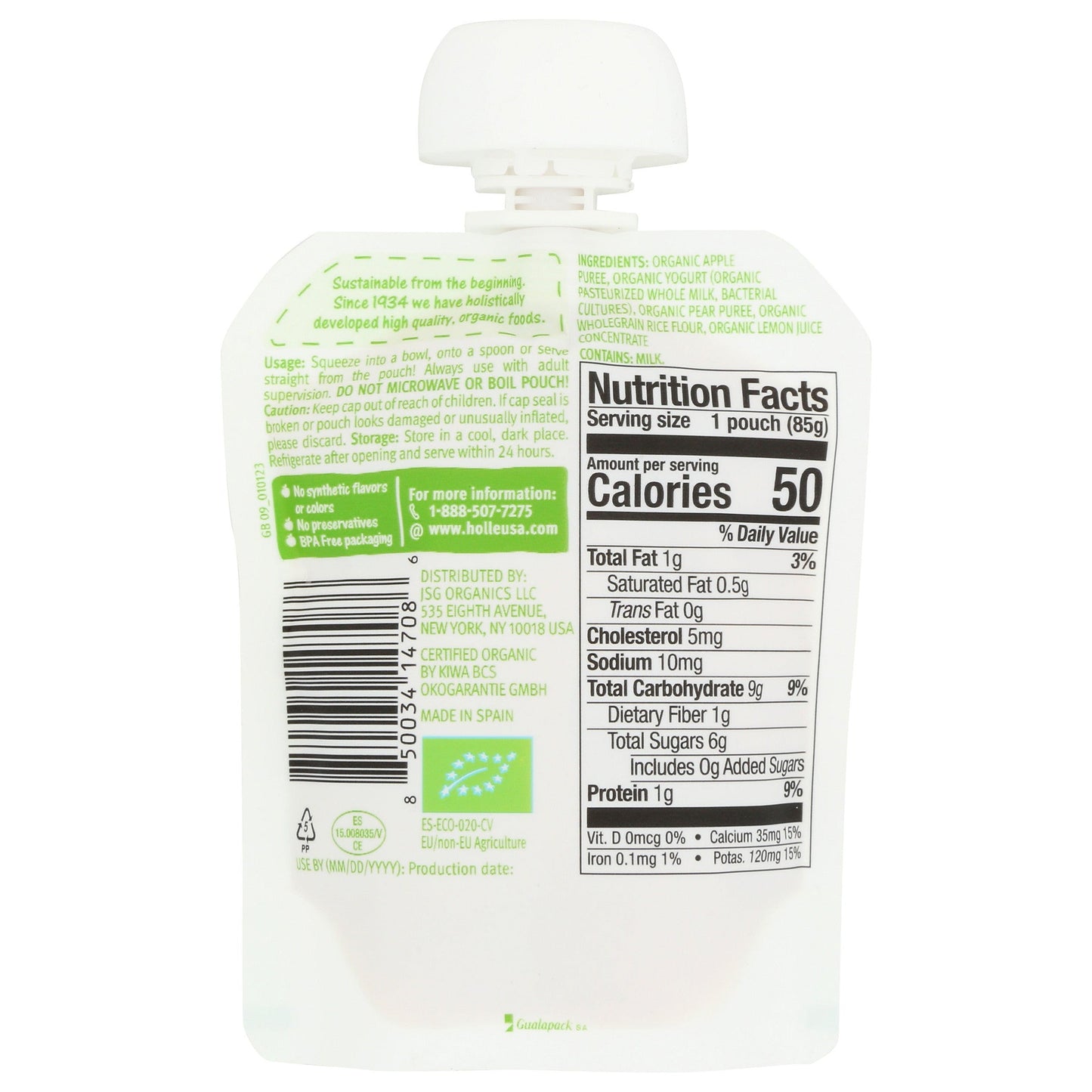 Yogurt 3 oz Pouches with Fruit Puree (4 Organic Flavors)-Baby Food-AlchePharma